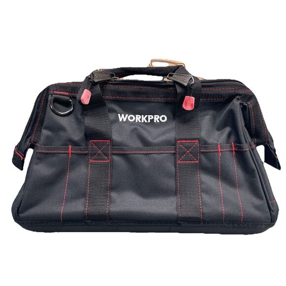 WORKPRO 16-inch Heavy Duty Zipper Tool Bag Wide Mouth Storage Carrying Work Tote